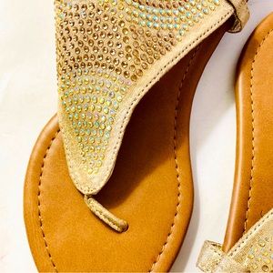 Gold Glitter Coconuts Sandals Size 7 New